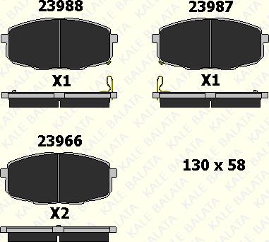 KALE 23966 164 05 - Əyləc altlığı dəsti, əyləc diski furqanavto.az