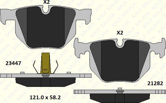 KALE 23447 173 05 - Əyləc altlığı dəsti, əyləc diski furqanavto.az