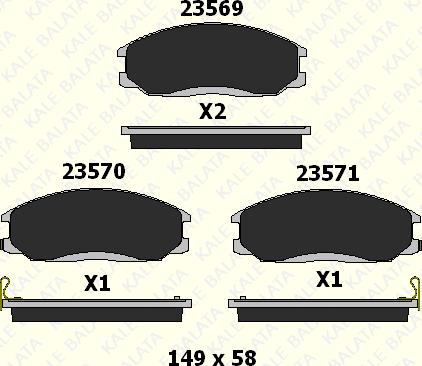 KALE 23569 170 05 - Əyləc altlığı dəsti, əyləc diski furqanavto.az