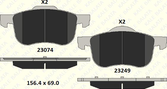 KALE 23074 189 05 - Əyləc altlığı dəsti, əyləc diski furqanavto.az