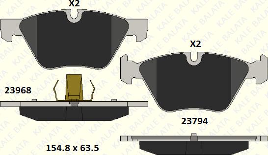 KALE 23794 203 05 - Əyləc altlığı dəsti, əyləc diski furqanavto.az