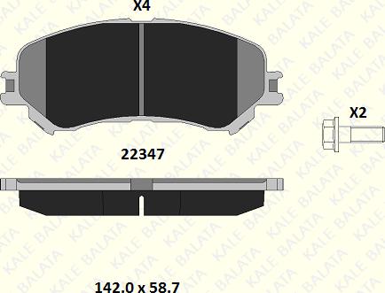 KALE 22347 185 14 - Əyləc altlığı dəsti, əyləc diski furqanavto.az