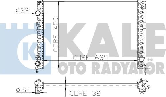 KALE OTO RADYATÖR 162600 - Radiator, mühərrikin soyudulması furqanavto.az