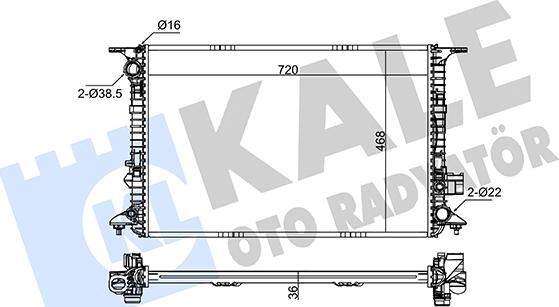 KALE OTO RADYATÖR 345855 - Radiator, mühərrikin soyudulması furqanavto.az