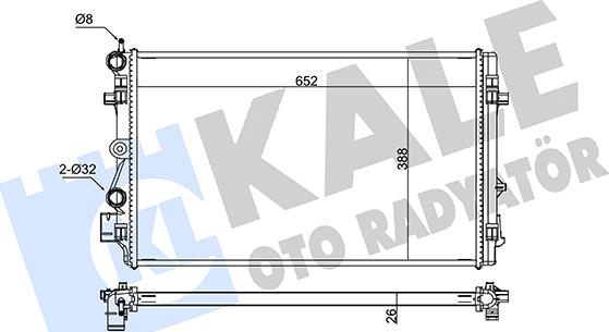 KALE OTO RADYATÖR 345850 - Radiator, mühərrikin soyudulması furqanavto.az