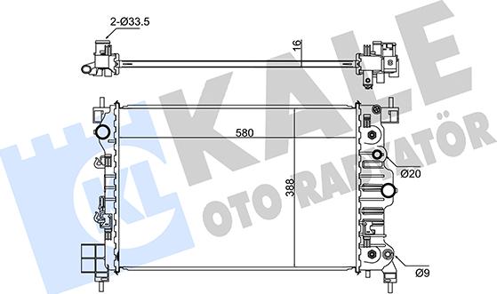 KALE OTO RADYATÖR 346080 - Radiator, mühərrikin soyudulması furqanavto.az