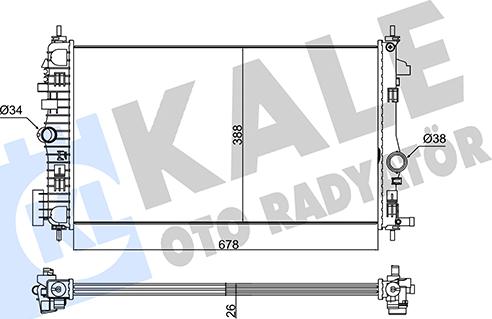 KALE OTO RADYATÖR 346180 - Radiator, mühərrikin soyudulması furqanavto.az