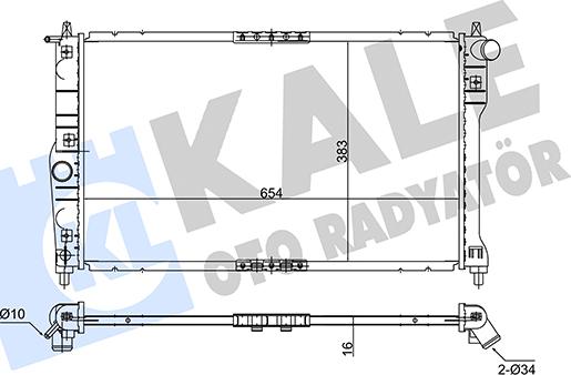 KALE OTO RADYATÖR 348205 - Radiator, mühərrikin soyudulması furqanavto.az