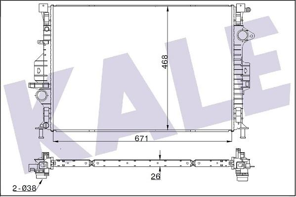 KALE OTO RADYATÖR 355800 - Radiator, mühərrikin soyudulması furqanavto.az