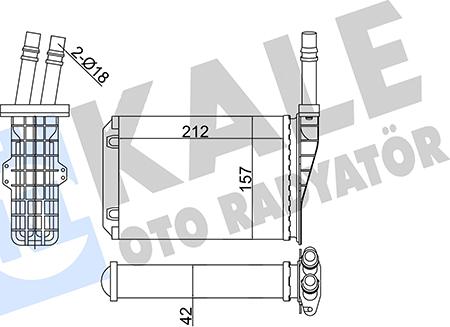 KALE OTO RADYATÖR 355270 - İstilik dəyişdiricisi, daxili isitmə furqanavto.az
