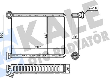 KALE OTO RADYATÖR 352860 - İstilik dəyişdiricisi, daxili isitmə furqanavto.az