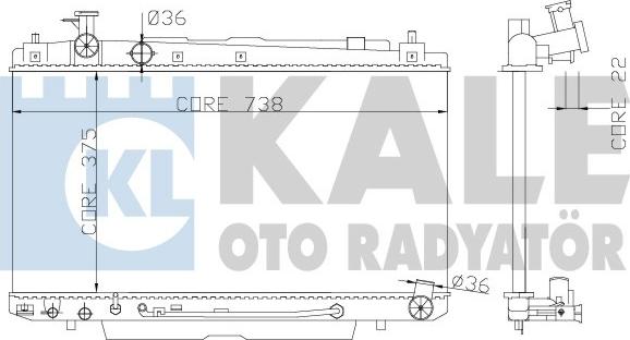 KALE OTO RADYATÖR 366100 - Radiator, mühərrikin soyudulması furqanavto.az