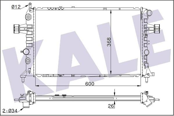 KALE OTO RADYATÖR 363700 - Radiator, mühərrikin soyudulması furqanavto.az