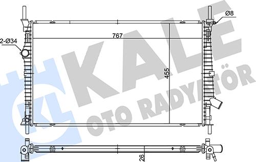 KALE OTO RADYATÖR 362680 - Radiator, mühərrikin soyudulması www.furqanavto.az