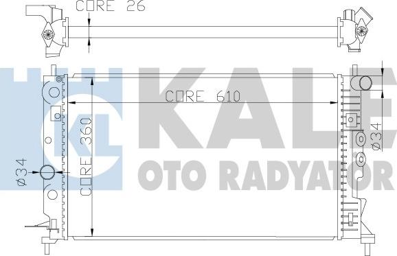 KALE OTO RADYATÖR 374100 - Radiator, mühərrikin soyudulması furqanavto.az