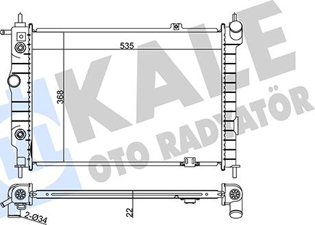 KALE OTO RADYATÖR 370800 - Radiator, mühərrikin soyudulması furqanavto.az