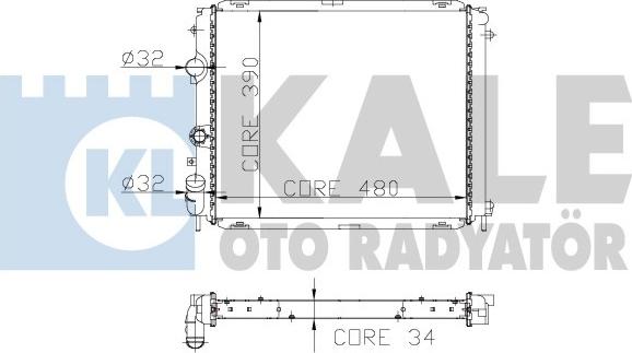 KALE OTO RADYATÖR 208100 - Radiator, mühərrikin soyudulması furqanavto.az