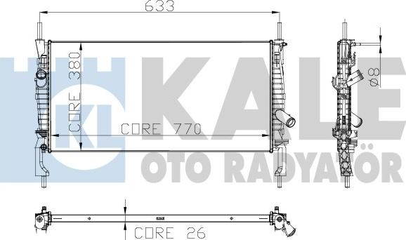 KALE OTO RADYATÖR 235500 - Radiator, mühərrikin soyudulması furqanavto.az