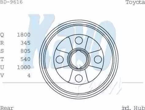 Kavo Parts BD-9616 - Əyləc barabanı furqanavto.az