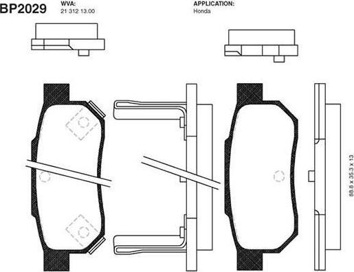 Kavo Parts BP-2029 - Əyləc altlığı dəsti, əyləc diski furqanavto.az