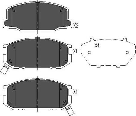 Kavo Parts KBP-9041 - Əyləc altlığı dəsti, əyləc diski furqanavto.az