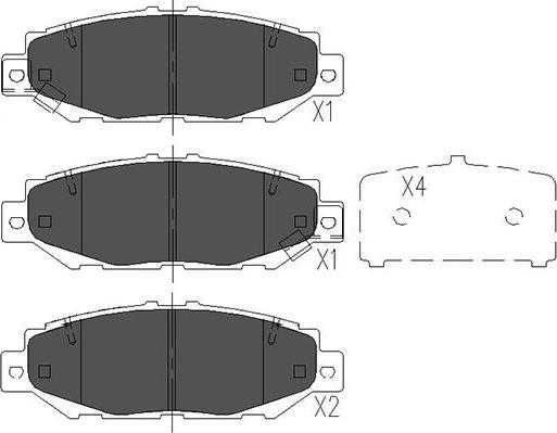 Kavo Parts KBP-9062 - Əyləc altlığı dəsti, əyləc diski furqanavto.az