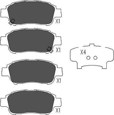 Kavo Parts KBP-9008 - Əyləc altlığı dəsti, əyləc diski furqanavto.az