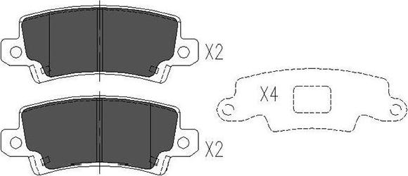 Kavo Parts KBP-9016 - Əyləc altlığı dəsti, əyləc diski furqanavto.az