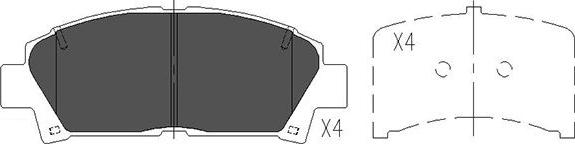 Kavo Parts KBP-9110 - Əyləc altlığı dəsti, əyləc diski furqanavto.az