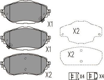 Kavo Parts KBP-9123 - Əyləc altlığı dəsti, əyləc diski furqanavto.az