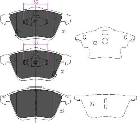 Kavo Parts KBP-4553 - Əyləc altlığı dəsti, əyləc diski furqanavto.az