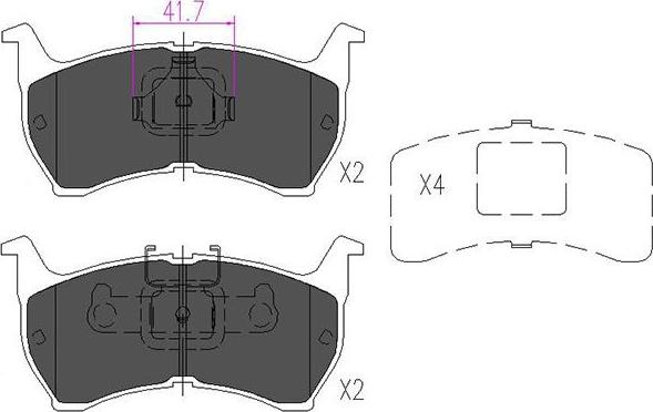 Kavo Parts KBP-4516 - Əyləc altlığı dəsti, əyləc diski furqanavto.az