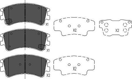 Kavo Parts KBP-4512 - Əyləc altlığı dəsti, əyləc diski furqanavto.az