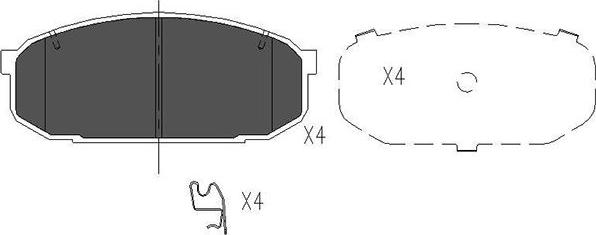 Kavo Parts KBP-4528 - Əyləc altlığı dəsti, əyləc diski furqanavto.az