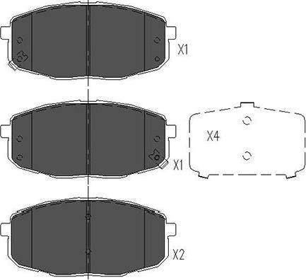 Kavo Parts KBP-4004 - Əyləc altlığı dəsti, əyləc diski furqanavto.az