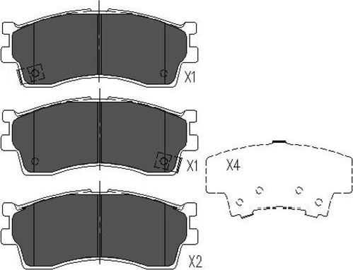 Kavo Parts KBP-4002 - Əyləc altlığı dəsti, əyləc diski furqanavto.az