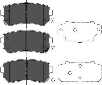 Kavo Parts KBP-4007 - Əyləc altlığı dəsti, əyləc diski furqanavto.az