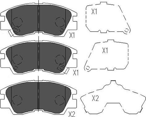 Kavo Parts KBP-5501 - Əyləc altlığı dəsti, əyləc diski furqanavto.az