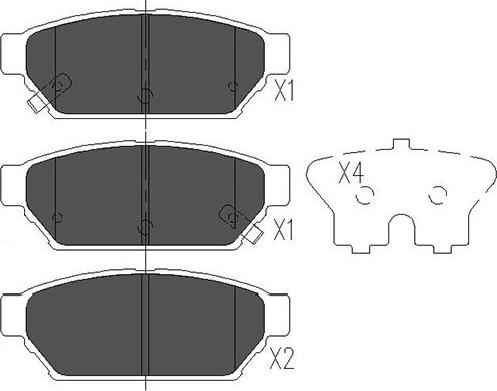 Kavo Parts KBP-5510 - Əyləc altlığı dəsti, əyləc diski furqanavto.az