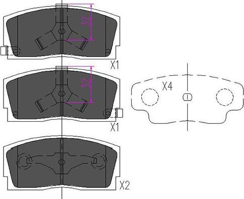 Kavo Parts KBP-1501 - Əyləc altlığı dəsti, əyləc diski furqanavto.az