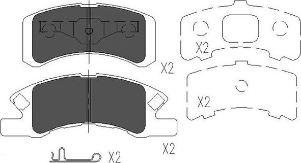 Kavo Parts KBP-1511 - Əyləc altlığı dəsti, əyləc diski furqanavto.az