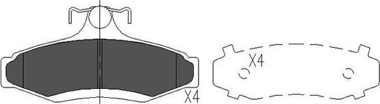 Kavo Parts KBP-1006 - Əyləc altlığı dəsti, əyləc diski furqanavto.az