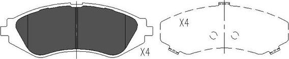 Kavo Parts KBP-1008 - Əyləc altlığı dəsti, əyləc diski www.furqanavto.az