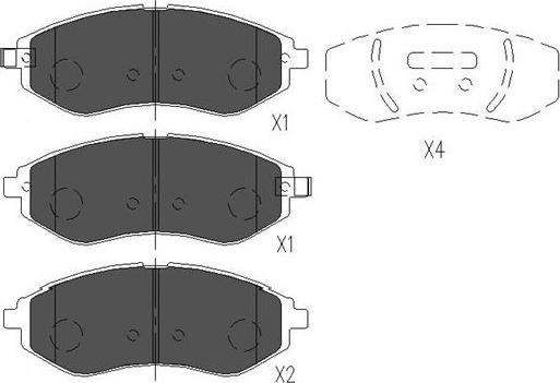 Kavo Parts KBP-1019 - Əyləc altlığı dəsti, əyləc diski furqanavto.az