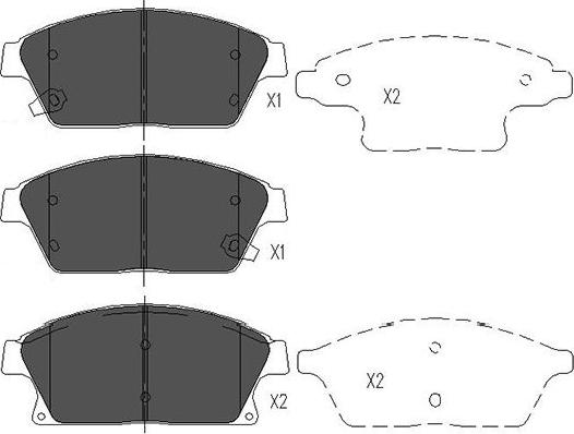 Kavo Parts KBP-1014 - Əyləc altlığı dəsti, əyləc diski furqanavto.az