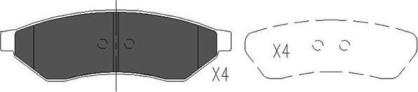 Kavo Parts KBP-1015 - Əyləc altlığı dəsti, əyləc diski furqanavto.az