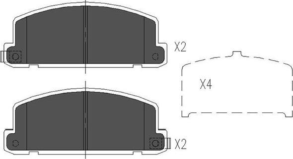 Kavo Parts KBP-3506 - Əyləc altlığı dəsti, əyləc diski furqanavto.az