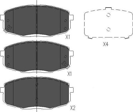 Kavo Parts KBP-3036 - Əyləc altlığı dəsti, əyləc diski furqanavto.az