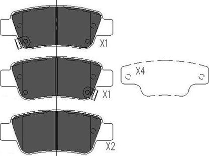 Kavo Parts KBP-2042 - Əyləc altlığı dəsti, əyləc diski furqanavto.az