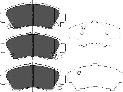 Kavo Parts KBP-2004 - Əyləc altlığı dəsti, əyləc diski furqanavto.az